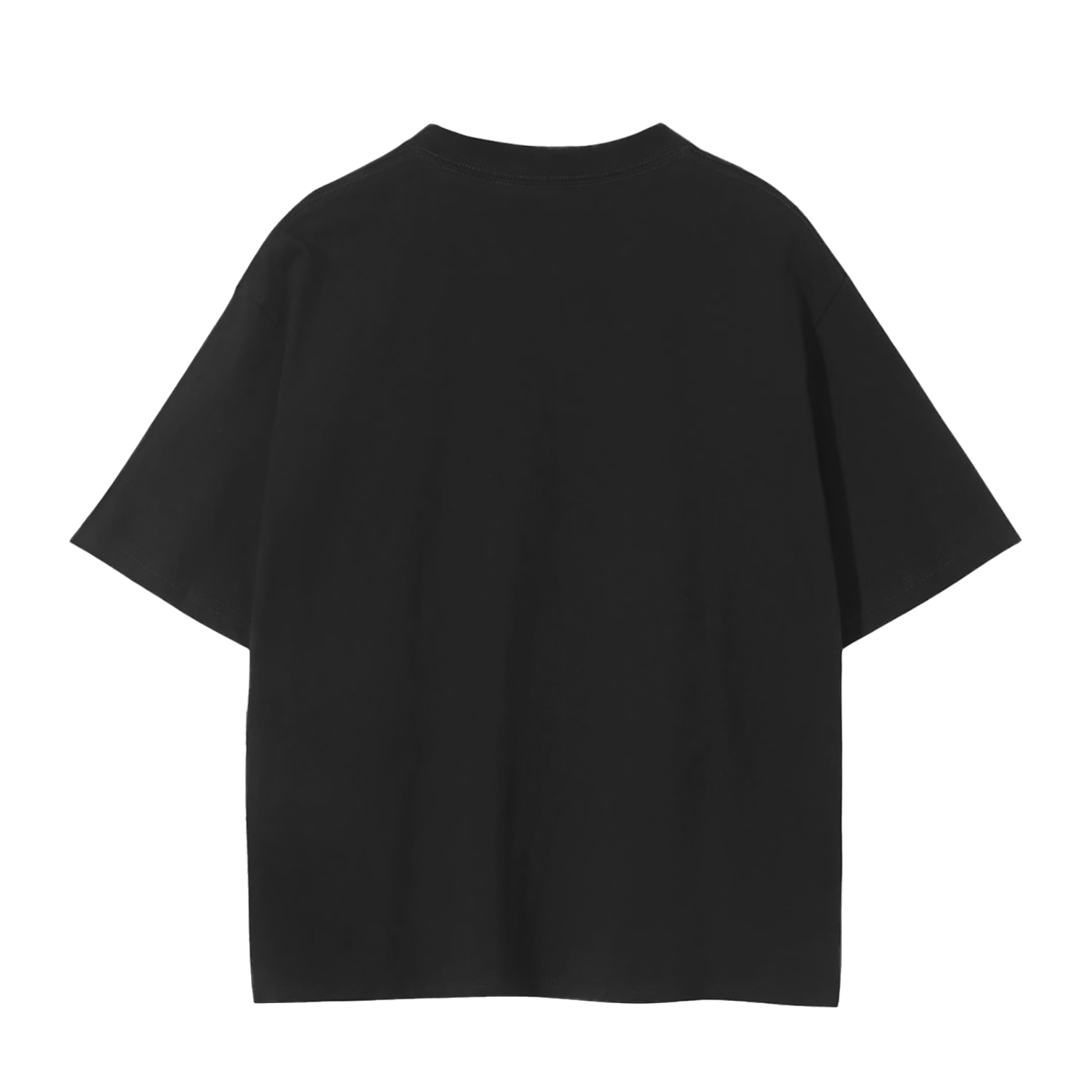 Black t-shirt on a white background