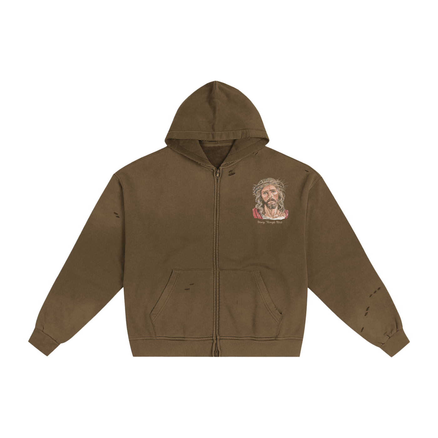 Yahweh Distressed Zip-Up