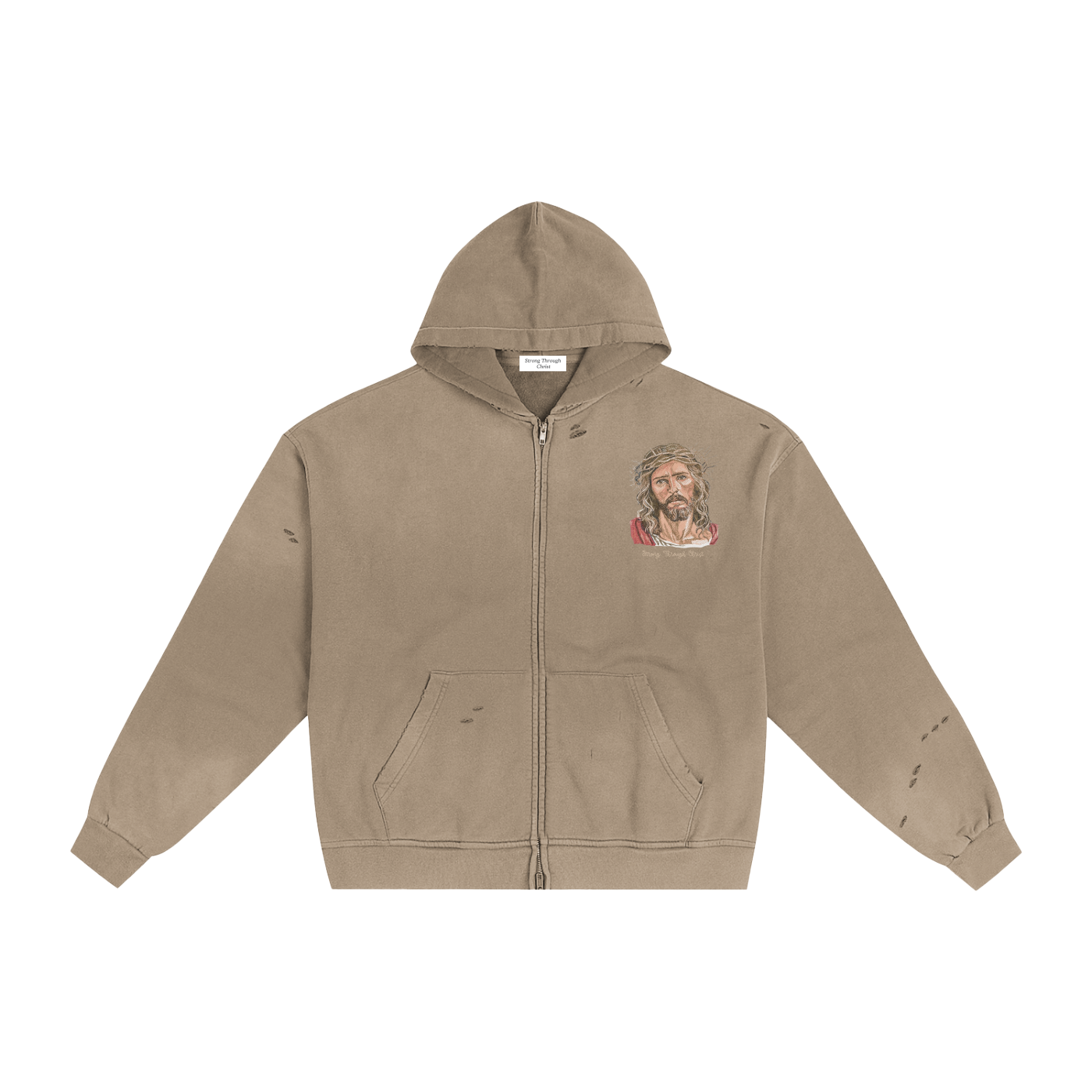 Yahweh Distressed Zip-Up